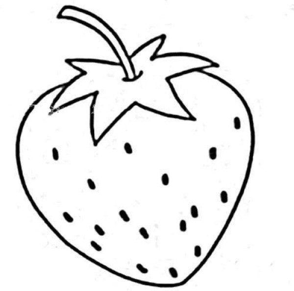 Childrens simple drawing of strawberry