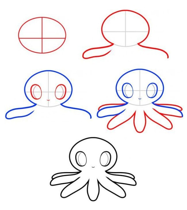 Octopus simple drawing tutorial