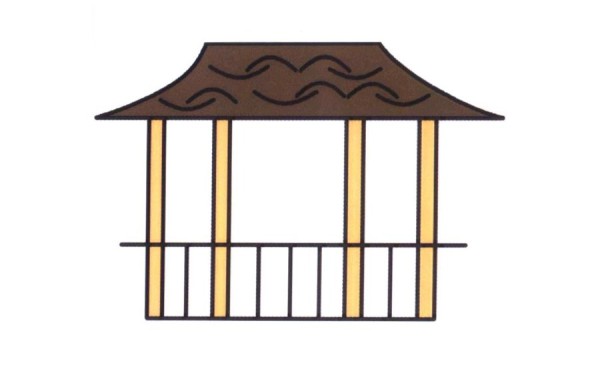 How to draw a pavilion in simple strokes