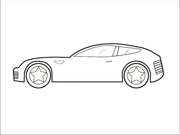 Simple strokes of sports car