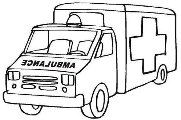 Hospital ambulance simple drawing picture