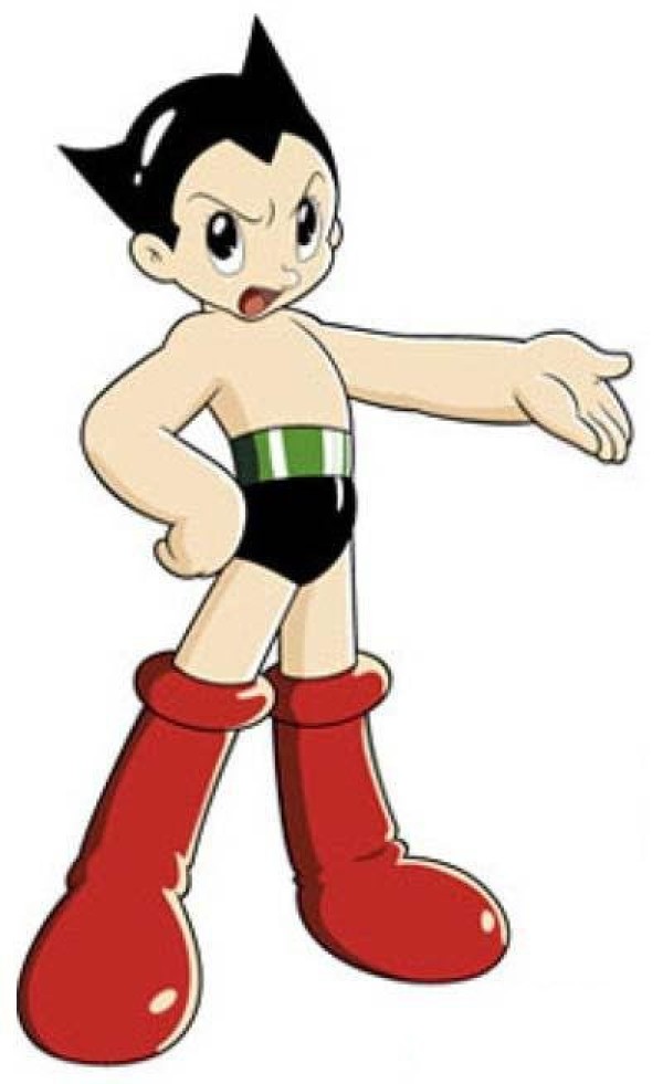 Childrens simple strokes of colorful Astro Boy pictures