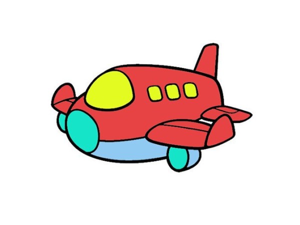 Cartoon small plane simple strokes