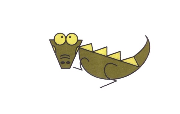 Cartoon crocodile simple drawing tutorial sharing