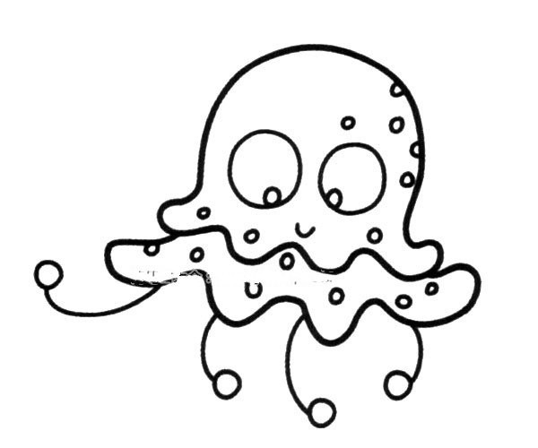 Simple drawing of cute octopus