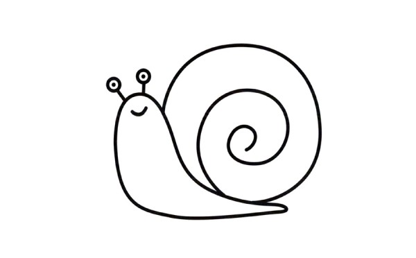 Little snail cartoon simple drawing coloring method