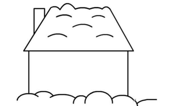 Childrens simple drawing of house