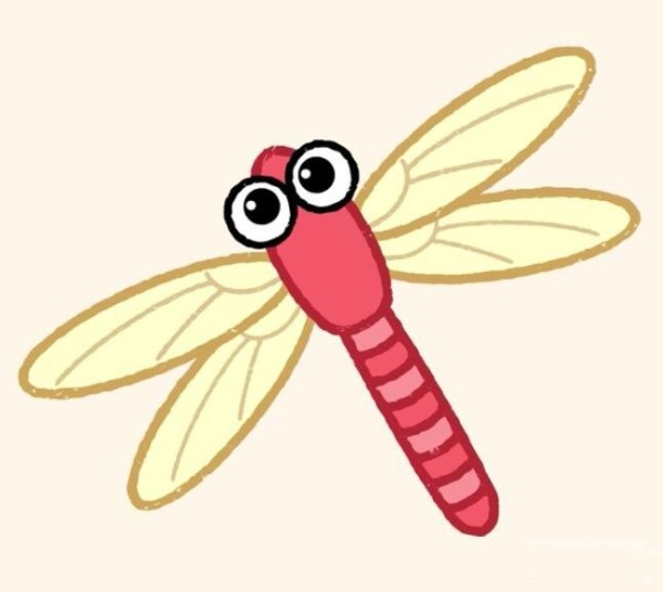 Magic simple drawing dragonfly