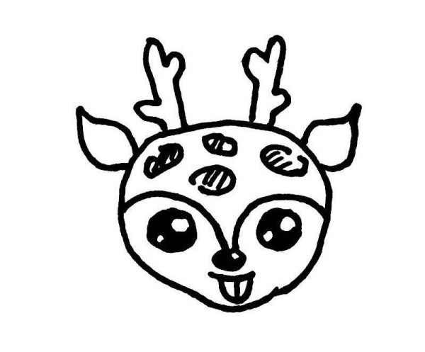 Cute little sika deer simple strokes