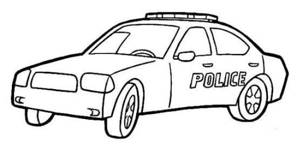 Simple drawing pictures of foreign police cars