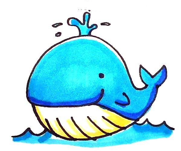 Learn to draw a cute whale