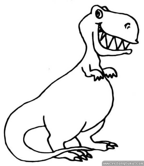 4 simple drawings of cute cartoon dinosaurs