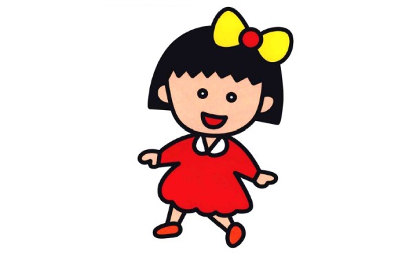 Cute Chibi Maruko-chan color simple drawing