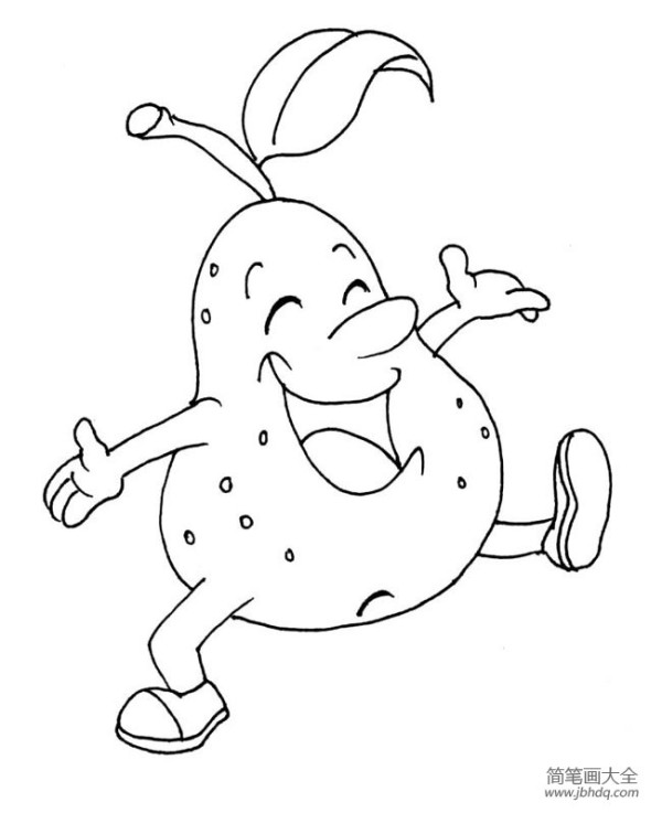 Happy pear cartoon simple drawing