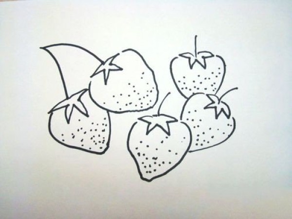 Simple drawing method of strawberry