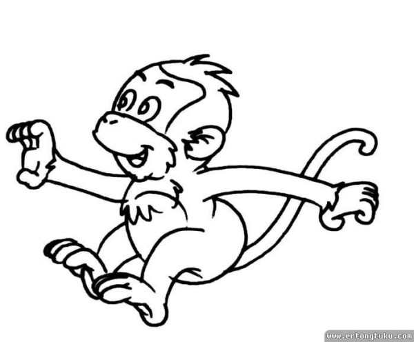 Cartoon animal monkey simple drawing picture