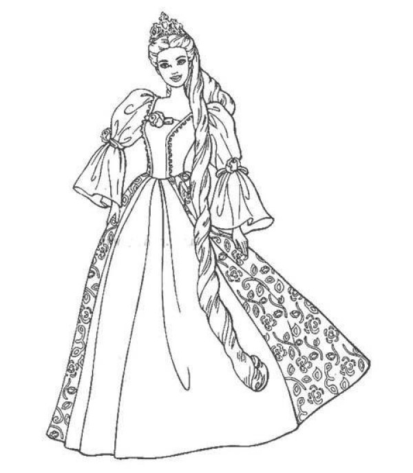 Childrens Barbie Princess Simple Drawing Picture Collection