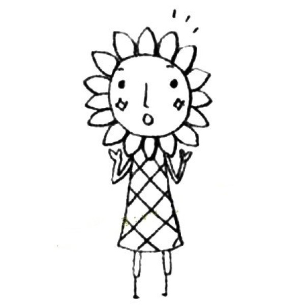 Cartoon Sunflower Simple Drawing Picture