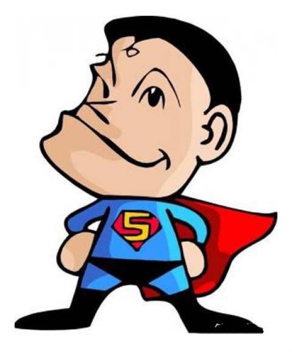 Simple drawing picture of superman dad with color