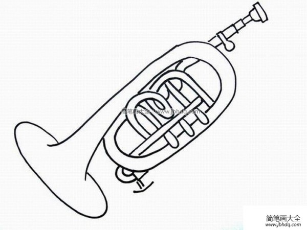 Simple drawing of trumpet, a Western musical instrument