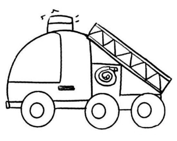 Childrens simple drawing picture of 119 fire truck