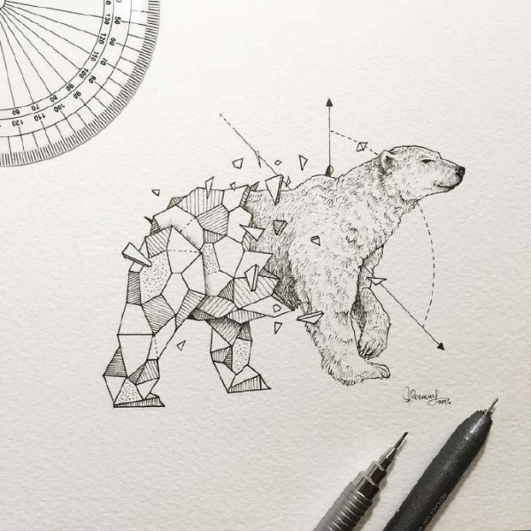 9 creative hand-painted pencil drawings of animals