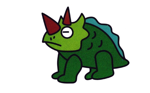 Handsome triceratops simple coloring method