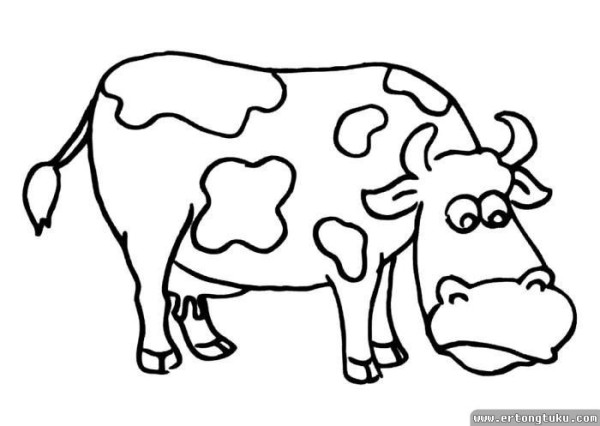 Cartoon cow simple drawing material