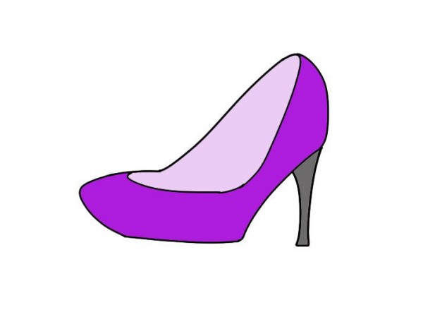 Simple strokes of high heels