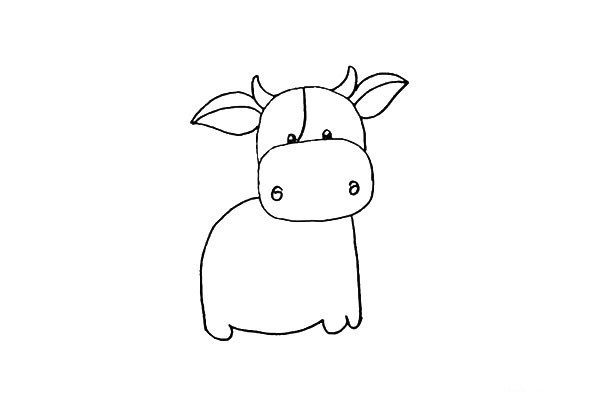 How to draw a small flower cow