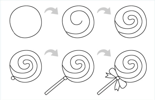 Lollipop simple drawing steps