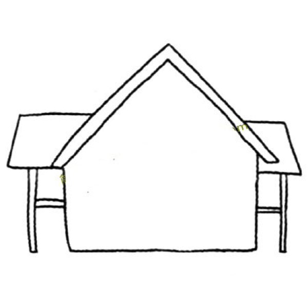 Beautiful wooden house simple drawing tutorial