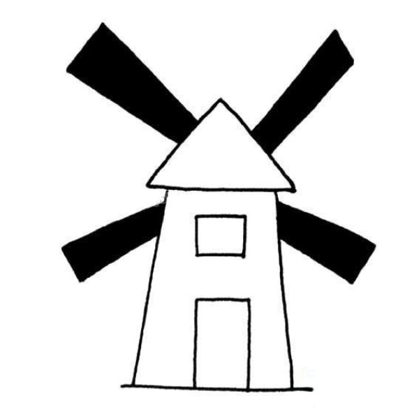 Simple drawing of windmill house