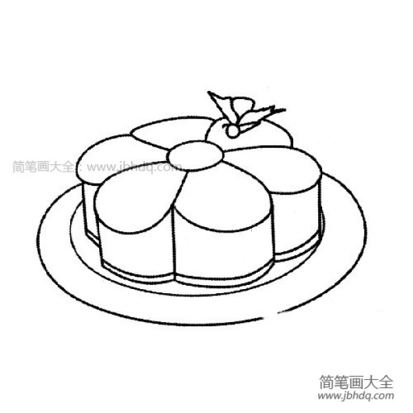 Mid-Autumn Festival Petal Mooncake Simple Drawing Picture