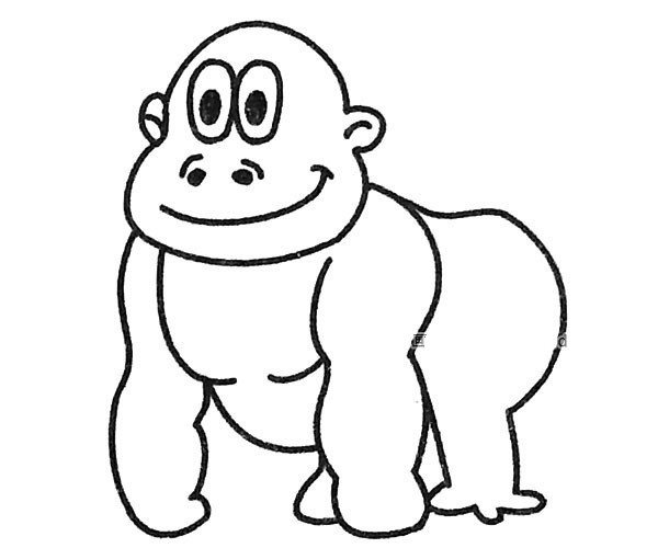 Simple drawing of strong orangutan