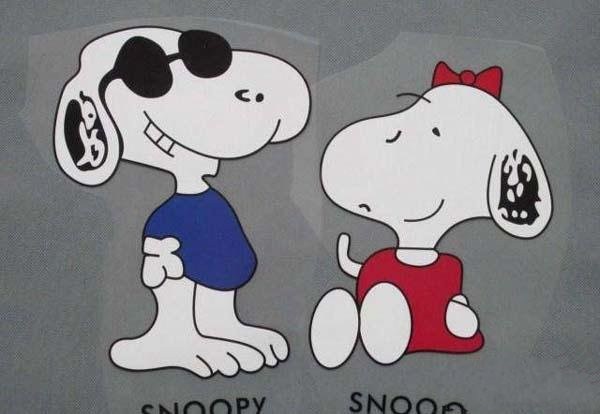 Simple drawing pictures of Snoopy couple with color