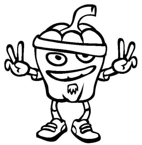 Vegetable pictures Cartoon bell pepper simple drawing