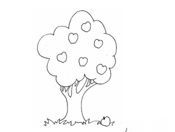 Apple tree simple drawing picture