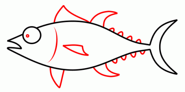 Simple strokes of tuna