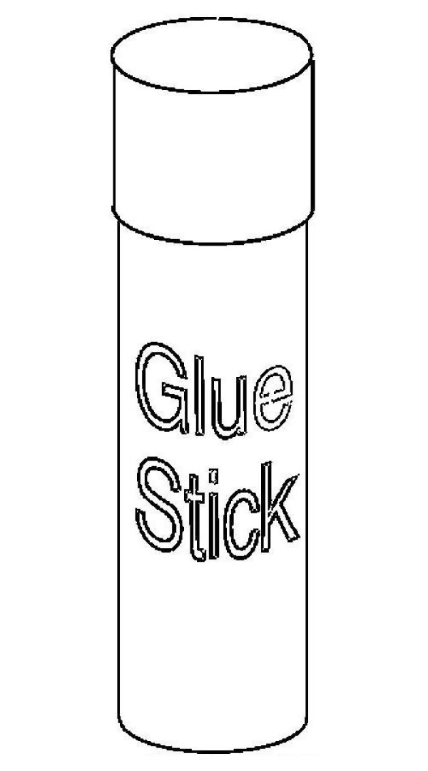 Complete collection of simple drawings of stationery and simple drawings of solid glue