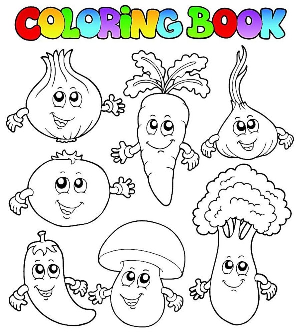 Simple drawing of vegetable cartoon shape