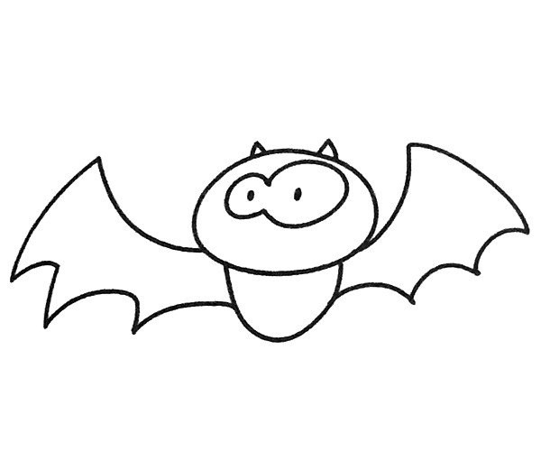 A set of simple drawing pictures of cartoon bats