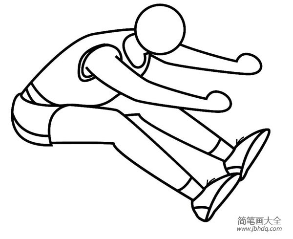 Simple drawing of track and field sports - long jump