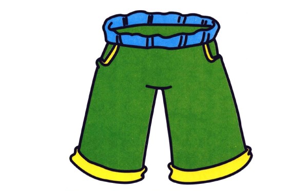 Coloring method of simple drawing of shorts