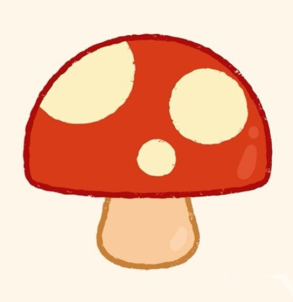 Magical simple drawing mushroom