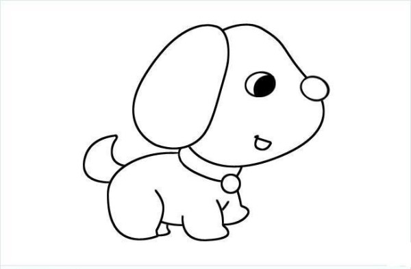 Cute little dog simple strokes