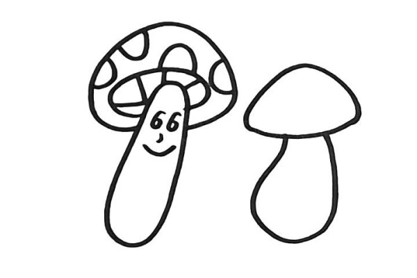 How to draw simple strokes of mushrooms