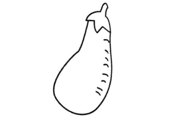 Complete collection of eggplant simple strokes and drawing steps