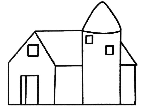 Children learn to draw simple drawings of houses 2