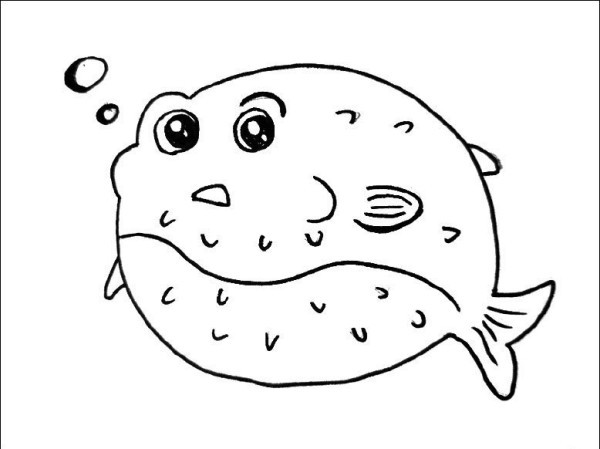 Simple strokes of cute pufferfish